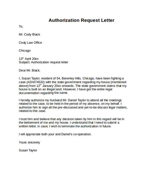 Request Letter of Authorization .